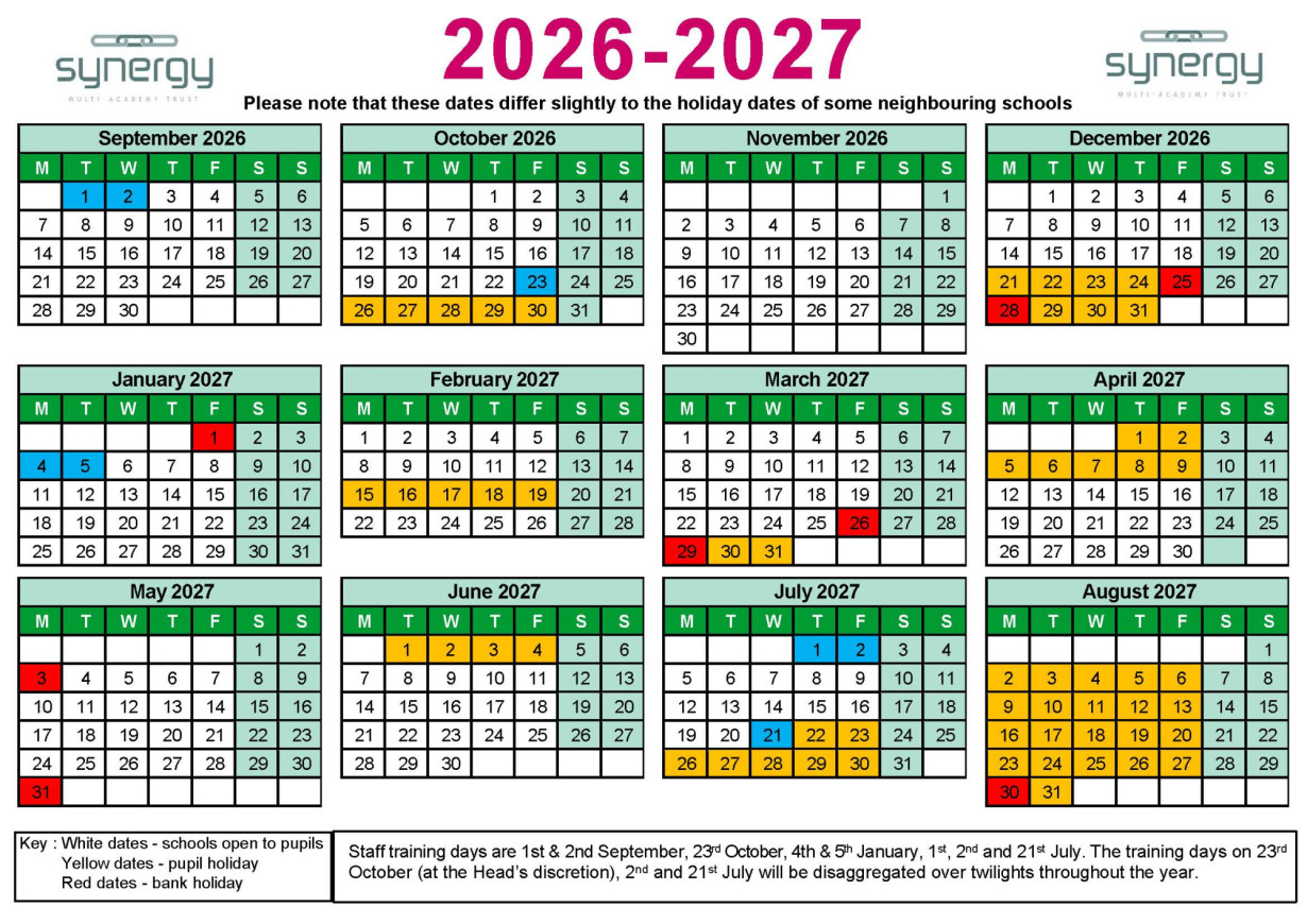 Synergy Calendar 2026-2027 - updated